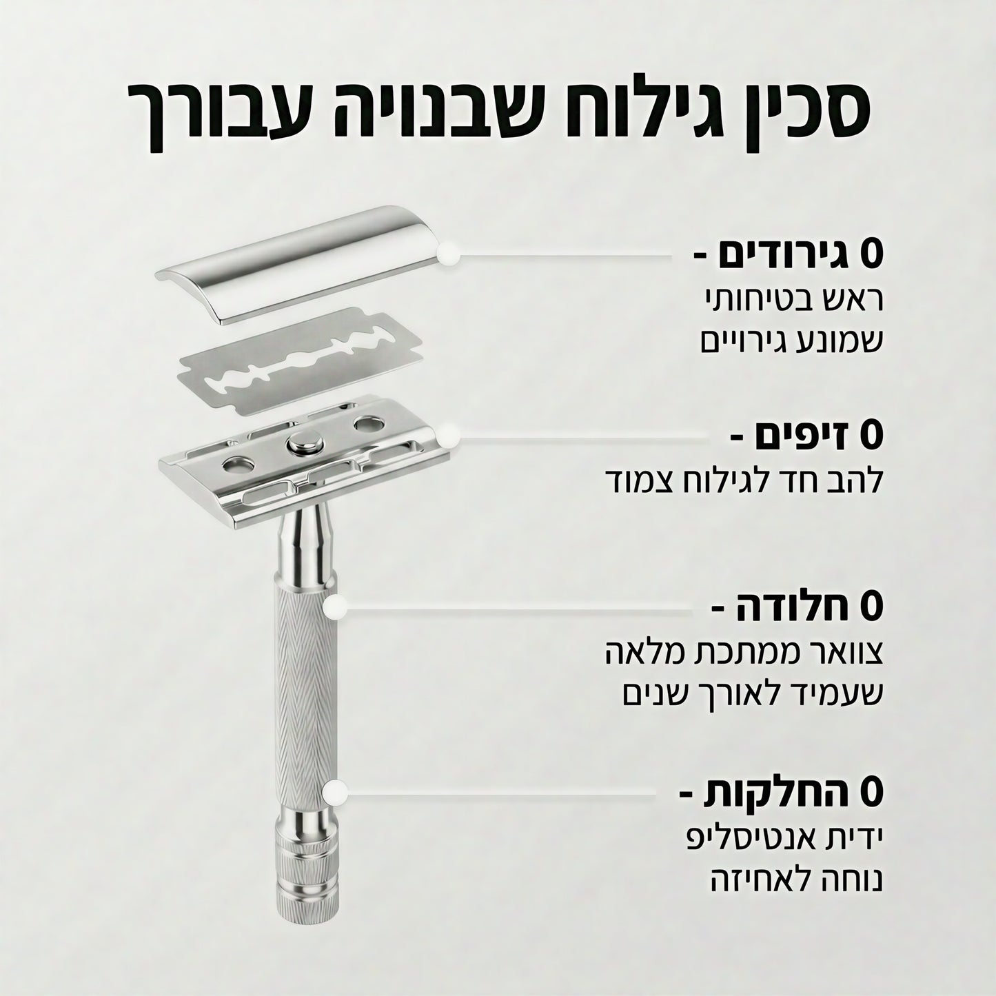 סמובשייב™ - סכין גילוח בטיחותית למניעת גירויי עור ופצעונים