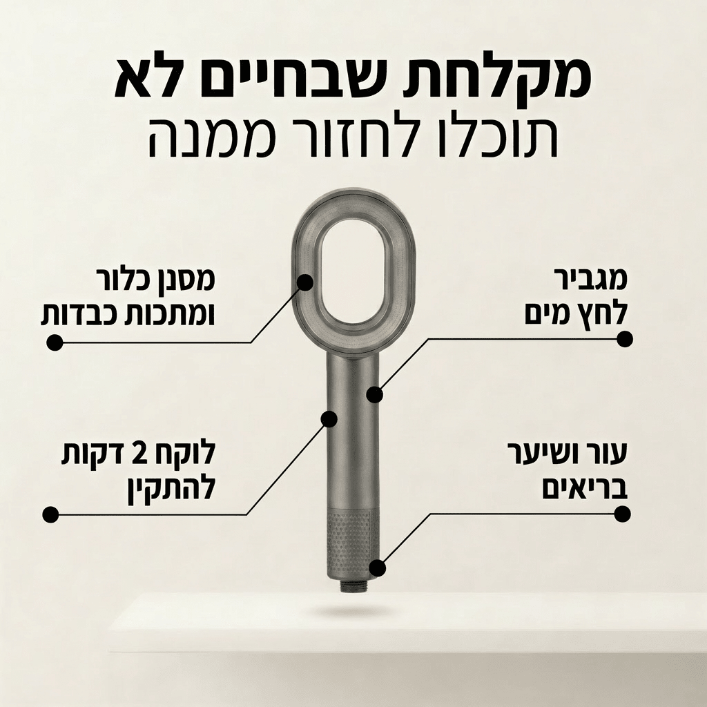 SolHead - ראש מקלחת מסנן לשיקום השיער והעור
