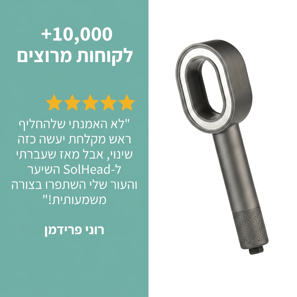 SolHead - ראש מקלחת מסנן לשיקום השיער והעור